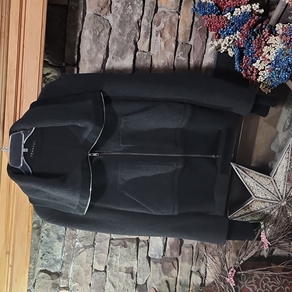 Today⚡️THEORY CASHMERE WOOL MIX JACKET SZ L - Picture 7 of 16